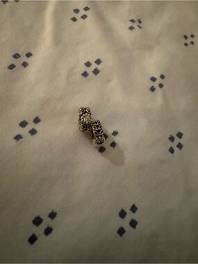 Pandora Silver Floral Openwork Barrel Charm - Silver- spacer charms